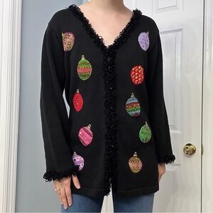 Storybook Knits Cardigan Sweater Vintage Ugly Christmas Party Ornament Size M